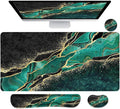 LATEEFAH Desk Mat Mouse Pad with Wrist Rest 4-in-1 Large Mouse Pads for Desk Ergonomic Mouse Pad and Keyboard Wrist Rest Gaming Keyboard Mat for Office Home
