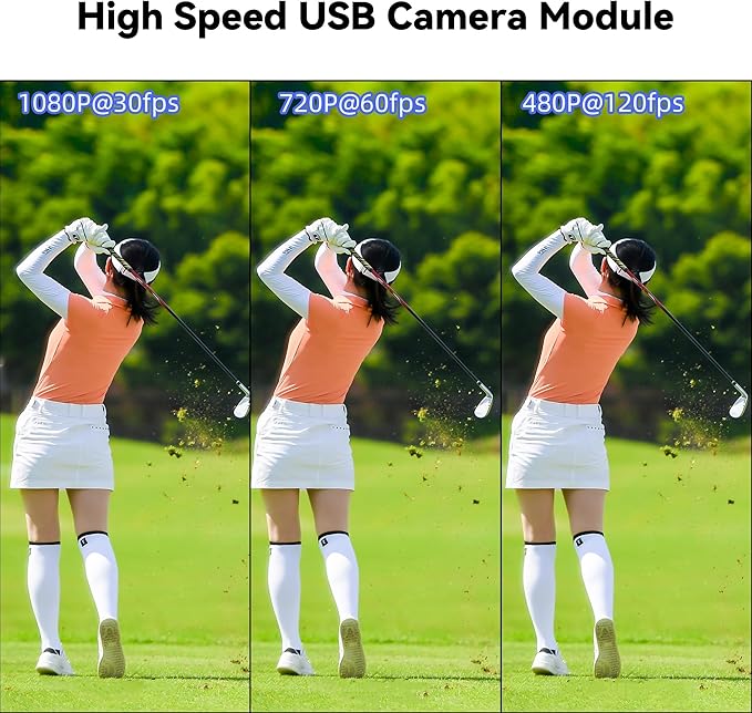 Magnolia 2MP 1080P USB Camera Module 30/60/120FPS High Speed Wecam 2.1mm Wide Angle Fixed Focus Lens Mini Indutrial Camera Plug and Play for CNC Monitoring/Defect Detection/Machine Vision