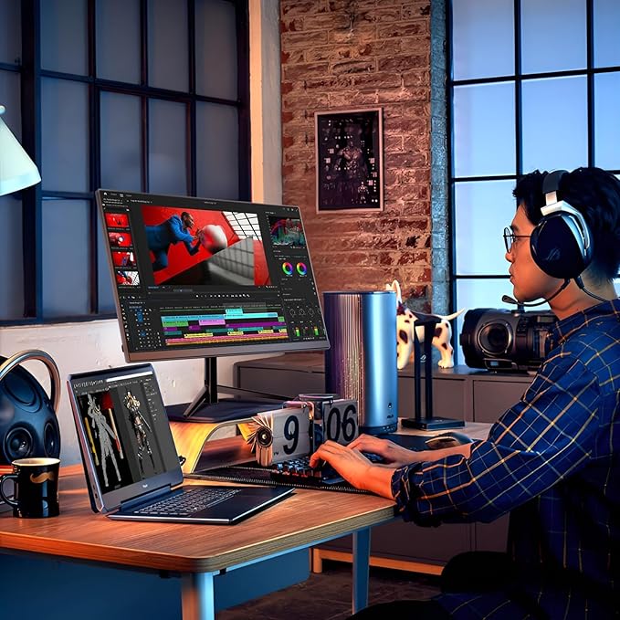 24 Inch Gaming Monitor IPS FHD 1080P 180Hz 1ms Built-in 2×2W Speakers AMD FreeSync &amp G-Sync Compatible FPS Crosshair Flicker-Free Blue Light Filter