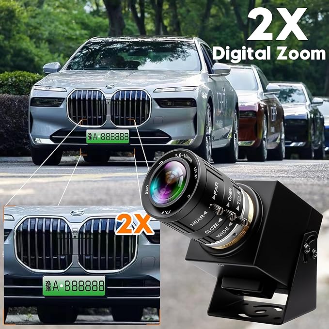 4K 60fps High Speed Camera USB3.0 &amp HDMI Dual Simultaneous Output 3X Manual CS-Mount Varifocal Lens with 2X Digital Zoom H.264 Security Camera for Computers TVs Projectors Video Conferences