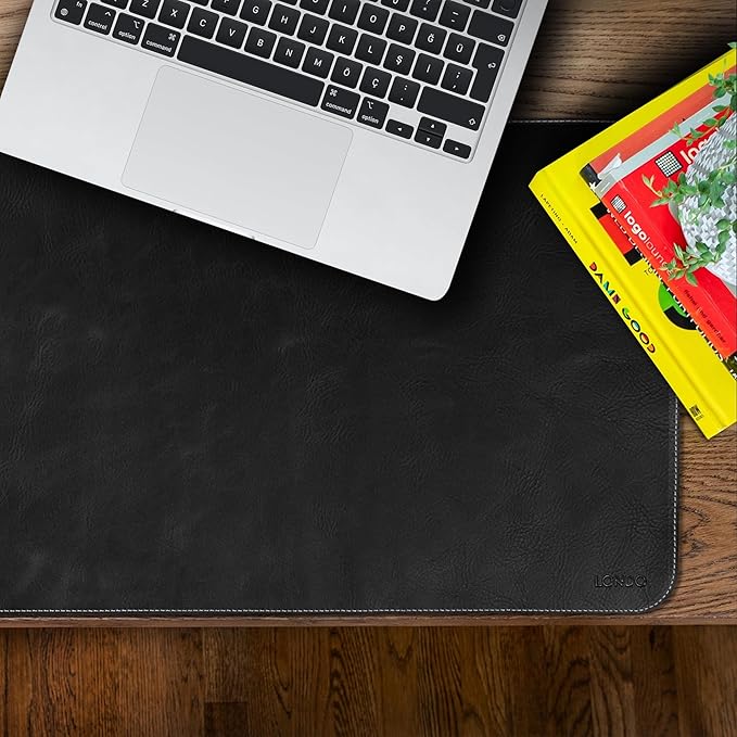 Londo Top Grain Leather Extended Mouse Pad – Large Desk Mat for Office &amp Gaming Smooth Writing Surface Non-Slip Base Durable &amp Stylish Workspace Accessory