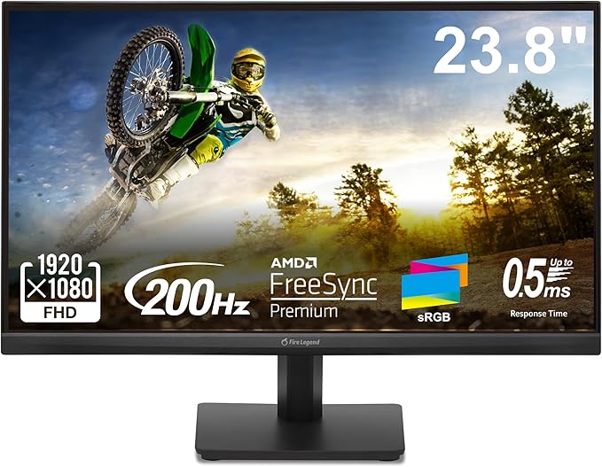 acer AOpen 24 (23.8 viewable) Full HD 200Hz IPS with AMD FreeSync Premium 0.5ms LCD Gaming Computer Monitor for Both Work and Gaming 24KG1Y X3bip
