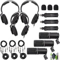Zoom ZDM-1 Podcast Mic Pack Dynamic Microphone ZHP-1 Headphones TPS-4 Tripod Windscreen 2-Meter XLR Cable for Recording &amp Streaming + Cleaning Kit (Pack of 3)