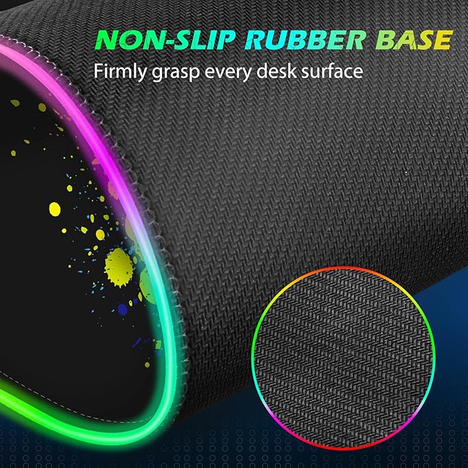 ToLuLu RGB Gaming Wireless Charging Mouse Pad 7.5/10/15W 10 Light Modes LED Mouse Pad Computer Keyboard Mat Mousepad 800x300x4MM Extended Large Desk Mat for Gaming MacBook Laptop PC Human Brain