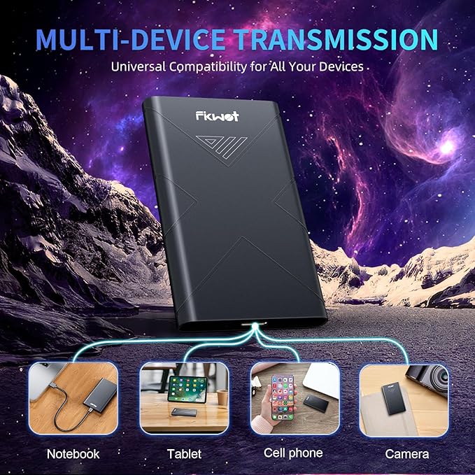 2TB External SSD Portable SSD Up to 2000MB/s USB 3.2 Gen2x2 External Solid State Drives Compatible with Smart TV PS5/PS4(Pro) iPhone 15/16 Xbox Mac &amp Windows and Other Devices(FP80)