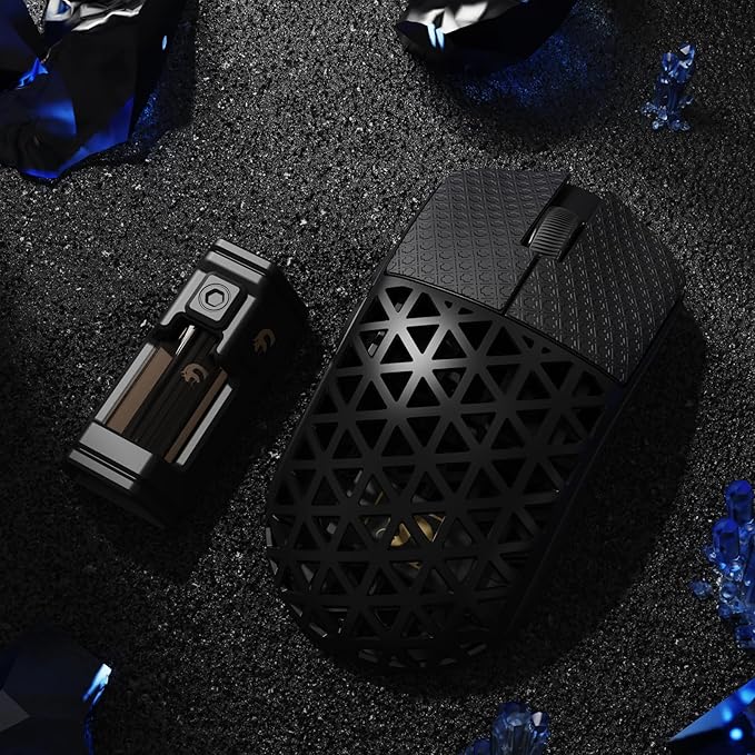 MAMBASNAKE M5 Ultra Carbon Fiber 8KHz Wireless Gaming MousePAW3950 Sensor 42K DPI39g Lightweight Tri-Mode 2.4GHz/BT/Wired Computer MiceWeb Driver Supportfor Win/Mac/FPS/MOBA/Esports-Black(B)