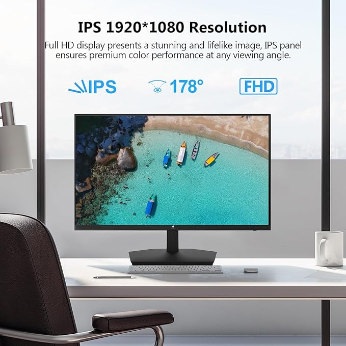 24 inch Monitor Z-Edge Computer Monitor Full HD 1920 x 1080p IPS 100Hz PC Monitor with HDMI VGA Frameless U24I Anti-Glare Screen
