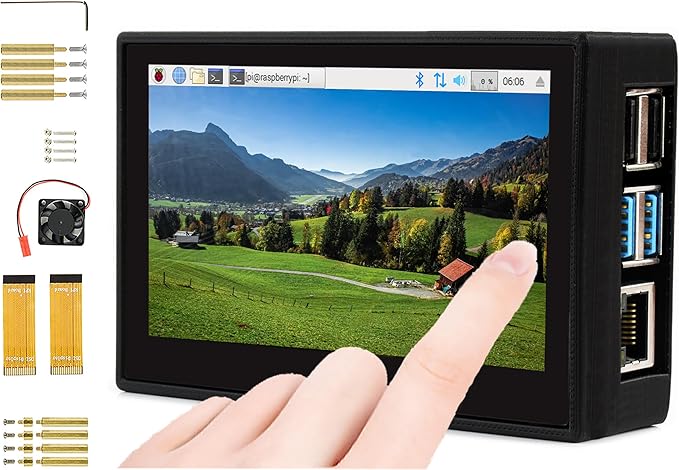 4.3inch DSI LCD Display with Case for Raspberry Pi 4B 800x480 Capacitive Touchscreen MIPI DSI Interface IPS Wide Angle Supports Raspbian/Ubuntu/Kali / WIN10 IoT/Retropie Driver Free