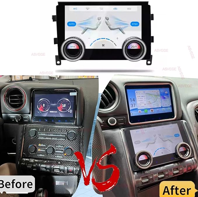 9 Inch LCD Touch Screen Air Conditioning Climate Control AC Panel for Nissan GT-R GTR R35 2008-2015