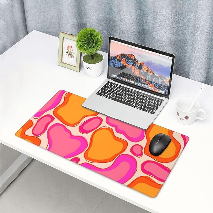 Abstract Desk Cover MatExtended Large Mouse PadComputer Laptop Mat Desk Decor for Office Game Home 30x16 Inch