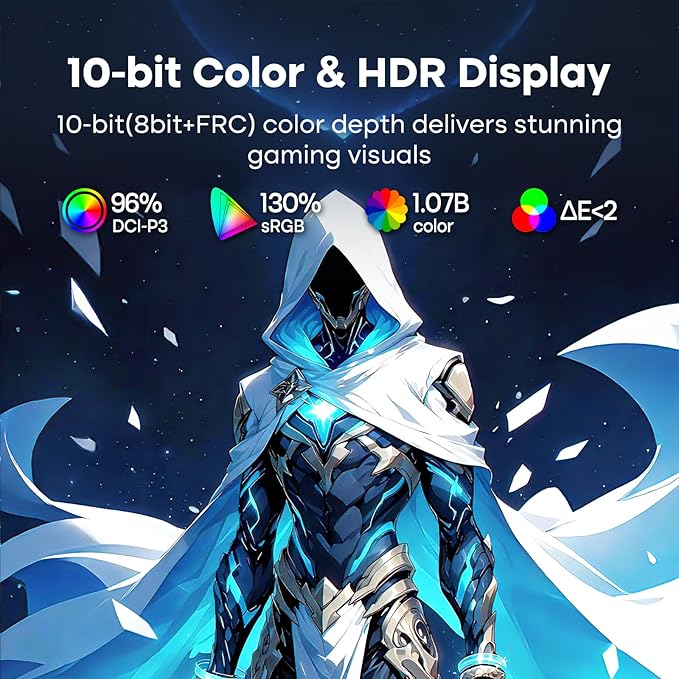 Amzfast 24 Inch Gaming Monitor 180Hz QHD 2k 2560 ×1440p Monitor 1ms G-SYNC CompatibleBuilt-in Speakers96% DCI-P3HDR10 Height Adjustable IPS Monitor with HDMI 2.0 x 2 &amp DP 1.4 x 2 AMZG24F6Q