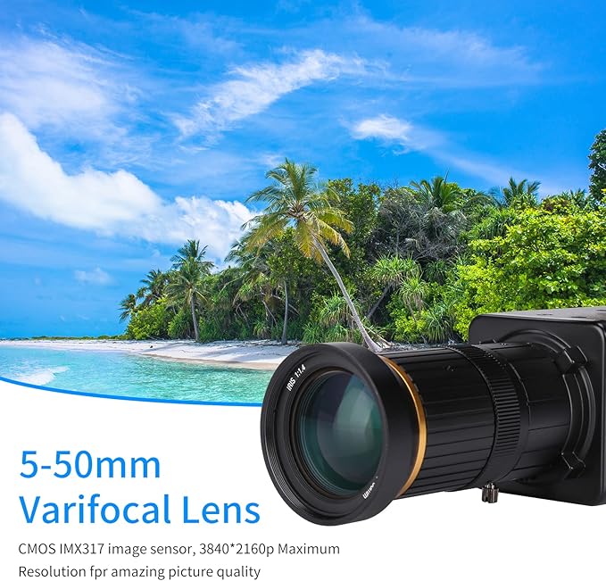 4K HD Camera Computer Camera USB Webcam 10X Optical Zoom Manual Focus Auto Exposure Compensation Comaptible with Window XP/7/10 Linux Android Plug &amp Play for Video Conference Online Teaching