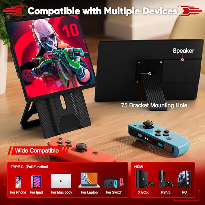 Laptop Screen Extender Portable Monitor Dual 16.1 1080P FHD IPS Screen Detachable Monitor Extender for Laptop Fit for 13-17 Laptops Compatiable with Windows/Mac/Chrome/Android