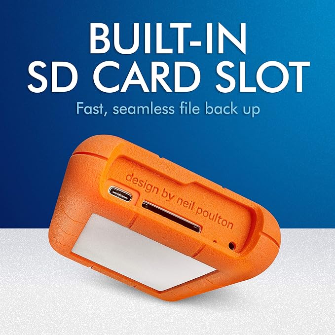 LaCie Rugged Raid Pro 4TB External Hard Drive Portable HDD – USB 3.0 Compatible – with SD Card Slot Drop Shock Dust Water Resistant for Mac and PC Computer Desktop Workstation Laptop (STGW4000800)