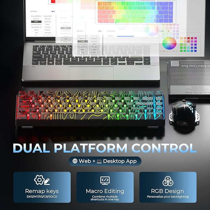 OHY 60 Percent Gaming KeyboardXVX HE68 Rapid Trigger Keyboard with Gateron Magnetic Switch CNC Aluminum FrameCustom Mechanical Key Board for PC/Laptop/Xbox/PS4/PS5-Black