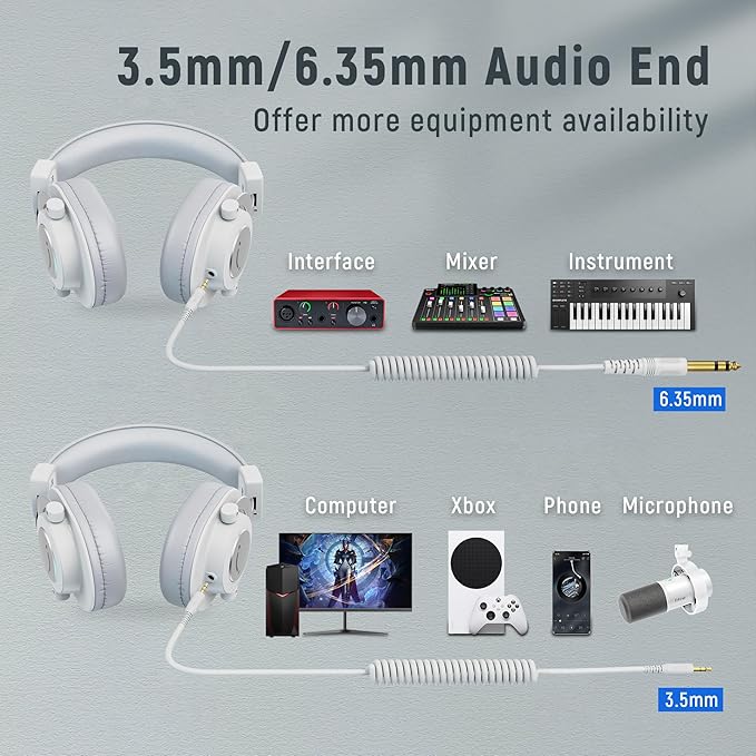 FIFINE Studio Recording Equipment Set USB Dynamic Microphone with Headphones Bundle XLR Podcast Mic with Headphones Jack with Over-Ear Headset for Vocal Music Creation Voice-Over (K688+H8 White)