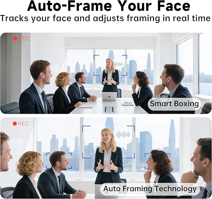 Horion 4K Conference Camera with Microphone Auto Framing Camera for PC 10X EPTZ Zoom Plug &amp Play USB 3.0Video with Dual AI Noise-Canceling Mic for Video Conference Streaming PC/Mac/Linux H