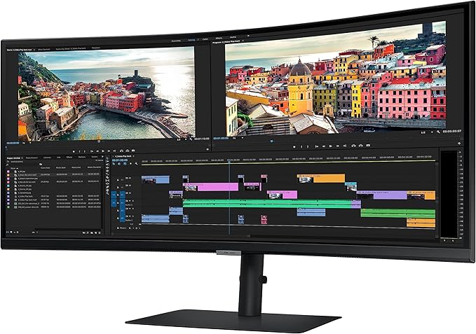 SAMSUNG 34” ViewFinity S65UA Series Ultrawide QHD Curved Monitor HDR10 100Hz 350 nit USB- C Adjustable Stand Intelligent Eye Care LS34A650UBNXGO Black