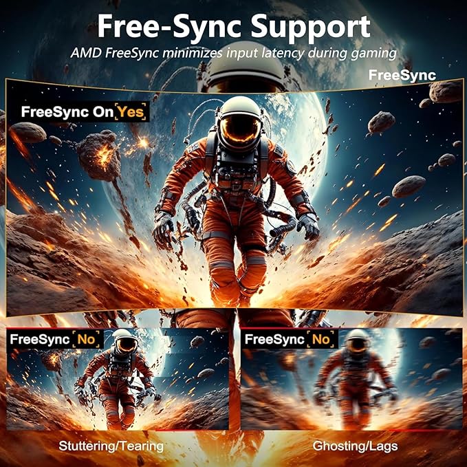 24 Curved Gaming Monitor FHD 1080P 100Hz Refresh Rate 3ms Fast Response FreeSync Eye Protection Display Slim Design with Speakers HDMI/DP VESA Compatible