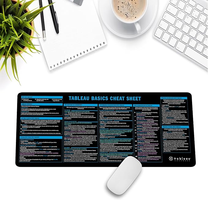 Tableau Shortcuts Cheat Sheet Mouse Pad Mouse Mat Perfect for Analysts Students Office Professionals Essential Computer Accessories for Study Work and Reference Purposes KMH