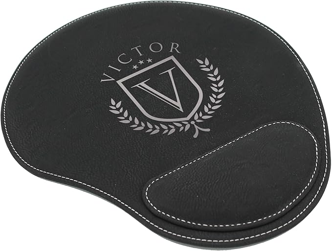 My Personal Memories Custom Engraved and Personalized Mouse Pad with Wrist Rest Desk Accessories (Black with Silver)