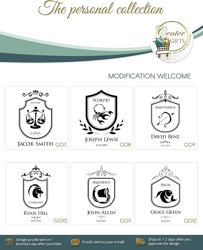 Personalized Birthday Zodiac Signs Leather Mouse Pad Customized Birthday Zodiac Signs Mouse Pad with Wrist Rest Support