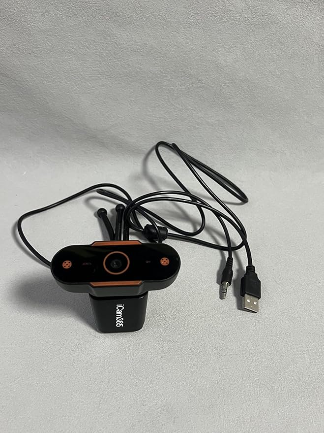 iCam365 Computer Cameras Wired HD Webcam with Tripod Stand Widescreen USB Computer Camera Streaming Mic Webcam