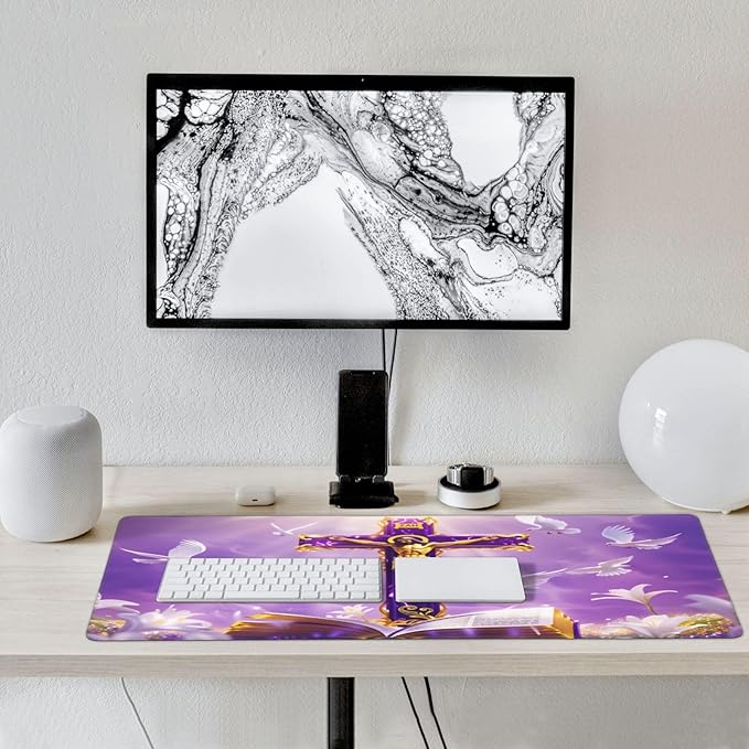 XXL Gaming Mouse Pad Extended (35.5X16) This is A Backdrop Rich with Religious Atmosphere Large Non-Slip Desk Mat Water-Resistant Keyboard Mousepad for Office &amp Home