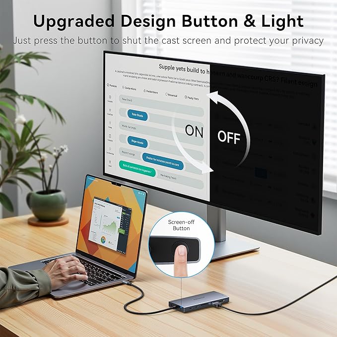 USB C Laptop Docking Station Dual Monitor ABIWAZY 15 in 1 USB C Hub Triple Display with 8K DisplayPort 2 HDMI 4K 6 USB A/C Ports 100W PD Ethernet Audio SD/MicroSD for Dell/HP/Lenovo