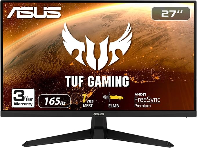 ASUS TUF Gaming 27” 1080P Gaming Monitor (VG277Q1A) - Full HD 165Hz (Supports 144Hz)(Renewed)