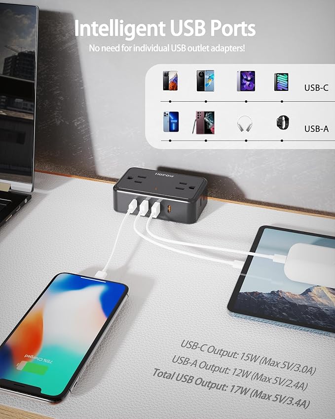 15 FT Dual Layer Desk Clamp Power Strip Desktop Edge Mount Charging Station with 13 Outlets 4 USB Ports (2 USB C) Under Desk Surge Protector(1700 Joules) Extension Cord for Office Home