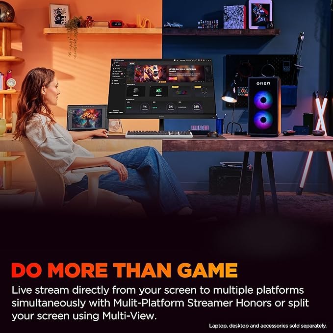 HP OMEN 31.5 inch UHD 144Hz Smart Gaming Monitor 4K UHD Display (3840 x 2160) IPS Panel Technology VESA DisplayHDR 400 1ms GtG (with Overdrive) NVIDIA G-SYNC Compatible Black OMEN 32x (2025)