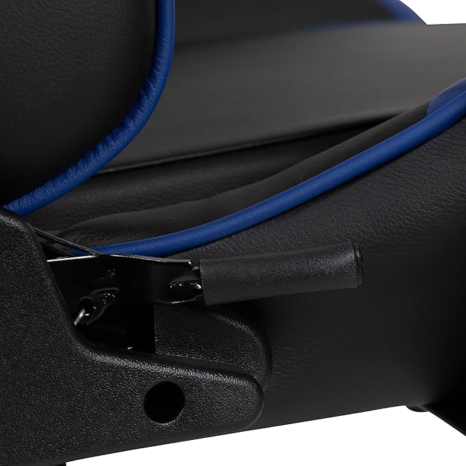 Flash Furniture X20 Gaming Chair Racing Office Ergonomic Computer PC Adjustable Swivel Chair with Fully Reclining Back in Blue LeatherSoft