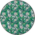 Green Olive Green Round Area Rug Swivel Chair Mats for Hardwood Floor Washable Waterproof Spill Mat Anti-Slip Floor Protector Rainforest Jungle Foliage Pattern Diameter 47.2 in