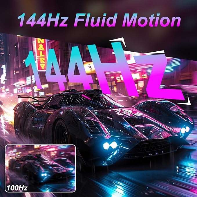 LXZ Gaming Monitor 27 inch 144hz Monitor 3840 * 2160P IPS Display Eye Care DP/HDMI Wall Mount Compatible - Black