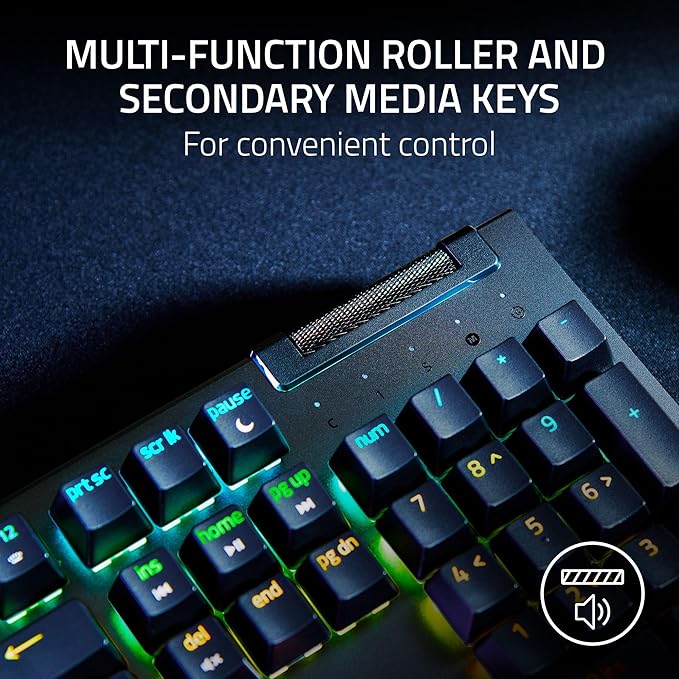 Razer BlackWidow V4 X - Mechanical Gaming Keyboard: Green Switches Tactile &amp Clicky 6 Dedicated Macro Keys Chroma RGB Doubleshot ABS Keycaps Media Controls Sound Dampening &amp Stabilizers (