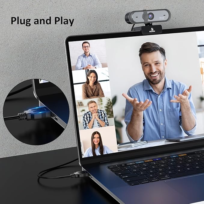 NexiGo N660P 1080P 60FPS Webcam with Software Control Dual Microphone &amp Cover Autofocus HD USB Computer Web Camera for OBS/Gaming/Zoom/Skype/FaceTime/Teams/Twitch