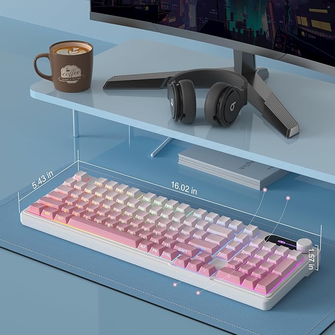 Camiysn Keyboard GK960 98 Keys 95% Layout Keyboards Type-C Connected Keyboard Side Engraved ABS Keycaps for PC/loptop/MAC