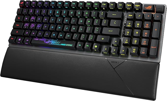 ASUS ROG Strix Scope II 96 RX Wireless Optical Gaming Keyboard – 96% Full-Size Tri-Mode Connectivity Pre-lubed ROG RX Red Linear Switches PBT Keycaps RGB PC/Mac Support - Black