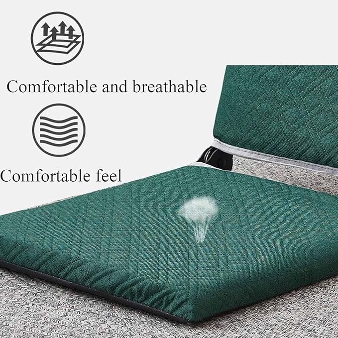 ELEFOCUS Tatami Floor Chair Portable Floor Chair with Backrest Support - Multi-Angle Adjustable Folding Sponge Upholstered Seats(Apricot43 * 41 * 37cm)