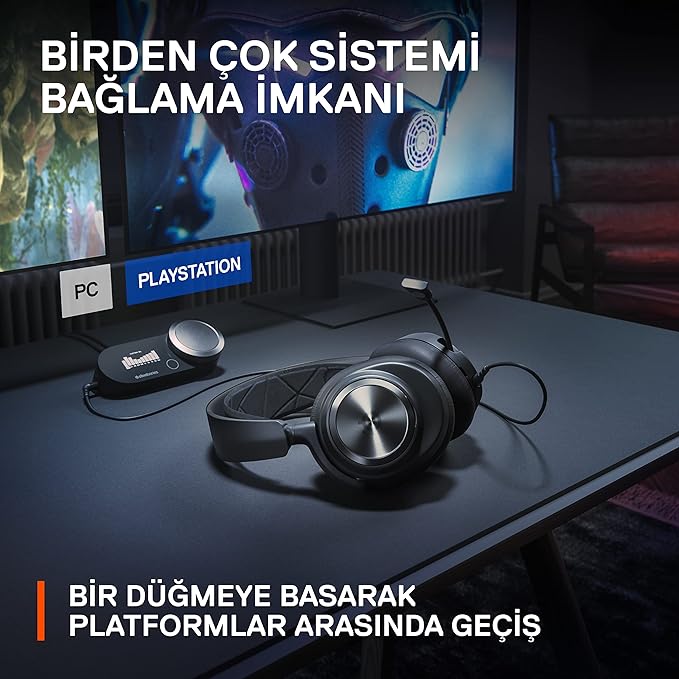 SteelSeries Arctis Nova ProMulti-System Gaming Headset - Premium Hi-Fi Drivers - Hi-Res Audio - 360° Spatial Audio - GameDAC Gen 2 - ESS Sabre Quad-DAC - Stealth Retractable Mic - PC PS5 PS4 Switch