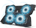 KLIM Wind Laptop Cooling Pad - More Than 500000 Units Sold - New Version - Powerful Rapid Action Laptop Cooler - Laptop Stand with 4 Cooling Fans - 2 USB Ports - PC Mac PS5 PS4 Xbox One - Diamond