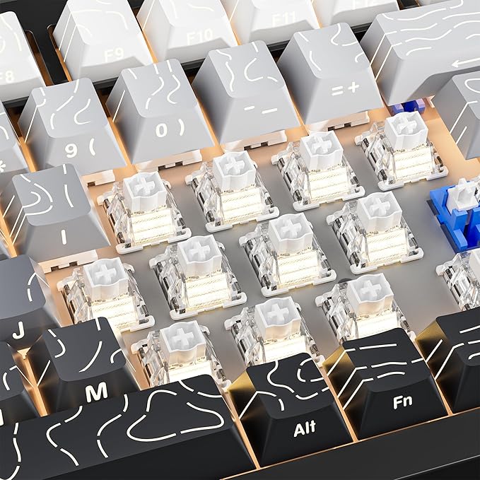 Zhouwang Magnetic Moonlight White Hall Effect switches Linear Factory Pre-lubed Freely Setting Pre-TraveSwitches for Magnetic Gaming Keyboard（108PCS）