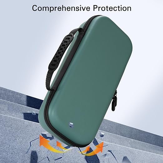CoBak Hard Carrying Shell Case for PlayStation Portal Remote Player - with 2 Screen Protector 1 Grip Case 4 Thumb Grip Caps Hard Outer Cover for PS5 Portal Deep Green