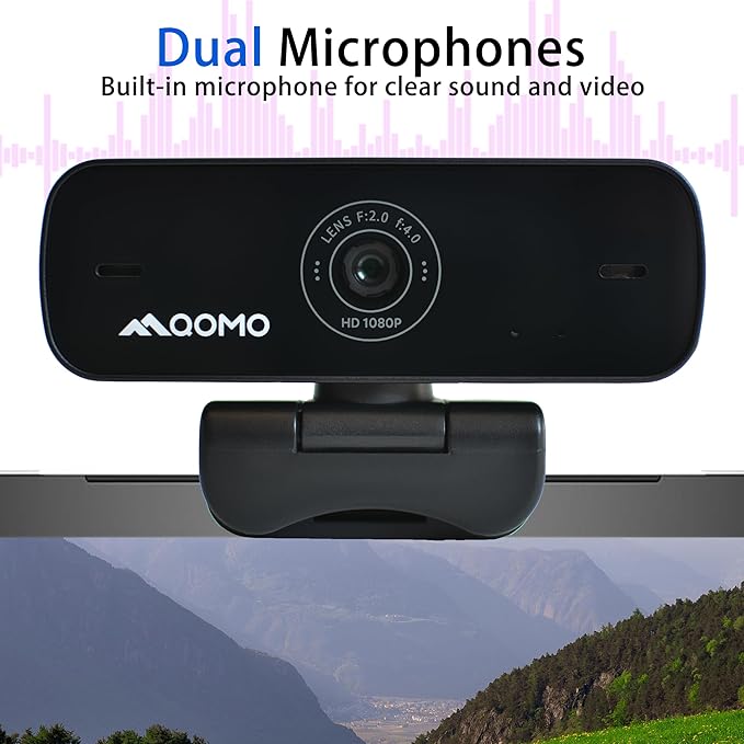 QWC 004 Full HD 1080p Webcam with Microphone 180° Rotatable USB Plug and Play Streaming Camera for PC/Mac/Laptop Zoom/Skype/Facetime/Meetings