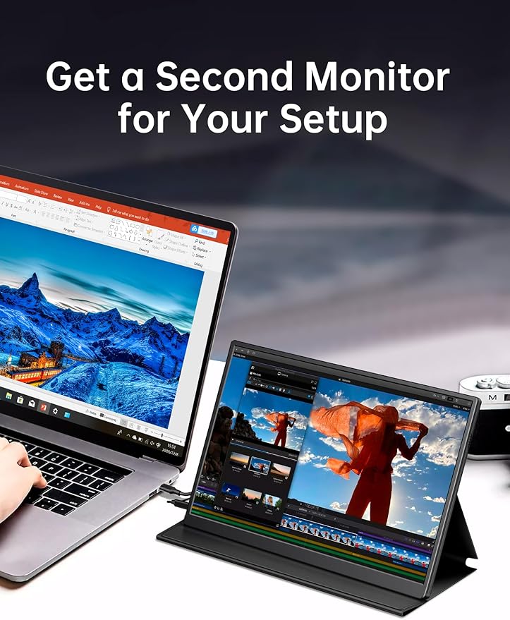Small Portable Monitor 10.5 400 Nits 15:10 FHD 1280P IPS Screen Ultra-Slim Mini Monitor w/Smart Cover &amp Speaker USB C HDMI HDR Portable Gaming Monitor Travel Monitors for Laptop PCs
