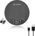 N newline USB Conference Microphone Speaker with Dongle Bluetooth Speakerphone 360° Voice Pickup 4 Mics Portable USB Speakerphone w/Noise Reduction for Home Office Meeting Teams Zoom NewPie 30