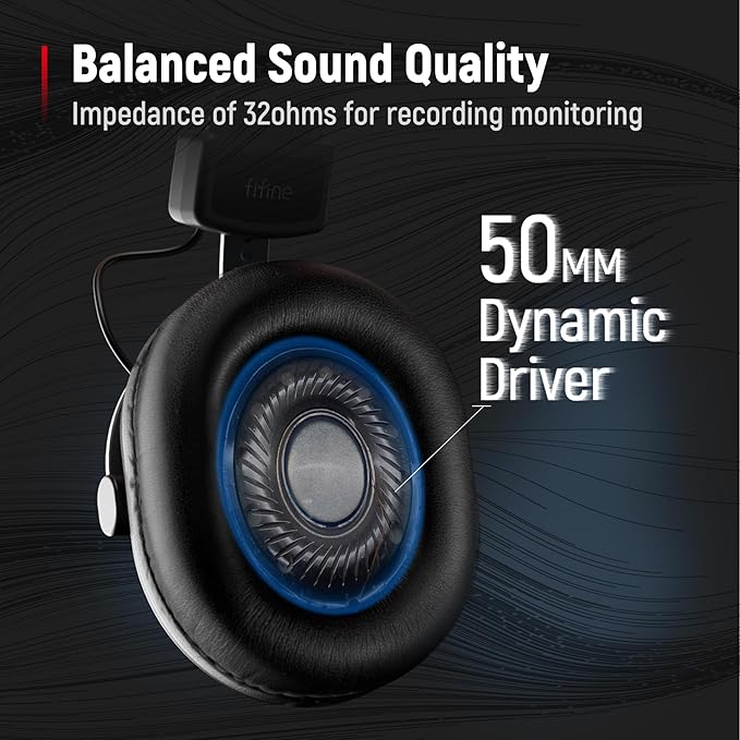 FIFINE XLR/USB Dynamic Microphone Kit with Studio Monitor Headphones Gaming Microphone for PC Bundle with Over-Ear Wired Headphones Mic Boom Arm for Streaming Podcast Vocal Recording (AM8T+H8)