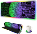 AIMSA Large Gaming Mouse Pad RGB Keyboard Led Mousepad Extended 35.4 x 15.8 inch Non-Slip Rubber Base with 14 Lighting Modes Big Desk Mat Waterproof Technology Brain