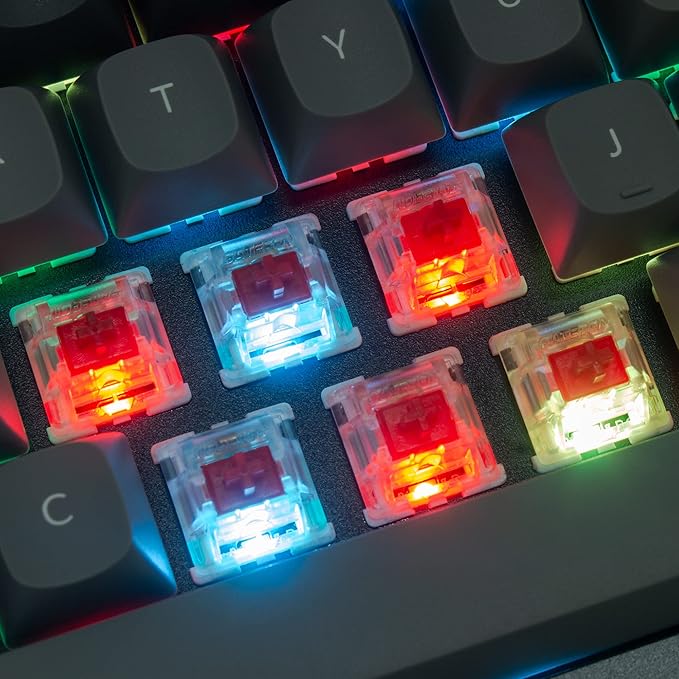 Keychron Q7 Wired Custom Mechanical Keyboard 70% Layout QMK/VIA Programmable Macro with Hot-swappable Gateron G Pro Red Switch Double Gasket Compatible with Mac Windows Linux (Gray - New)